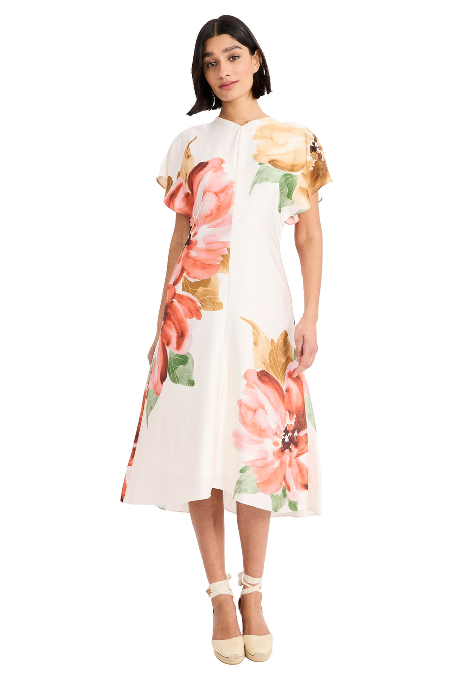 Bree Relaxed Flutter Sleeve Midi Dress