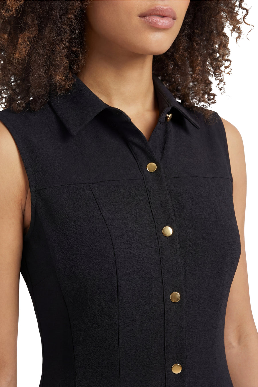 Junie Sleeveless Button Shirt Dress