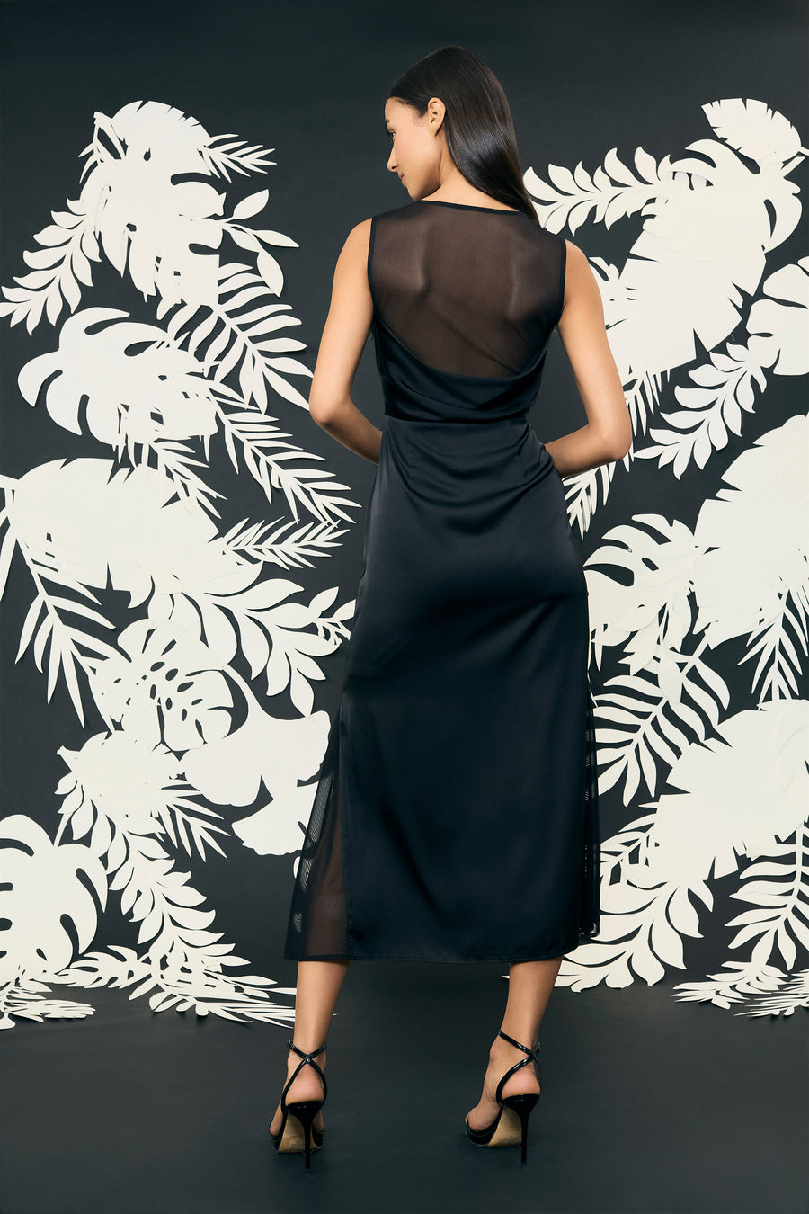 Maxi Dress w/ CB Mesh Panel Black / Standard / 14 Maxi Dress w/ CB Mesh Panel Black / Standard / 14