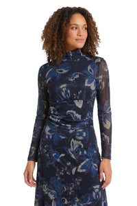 Vanica Mock Neck Ruched Dress