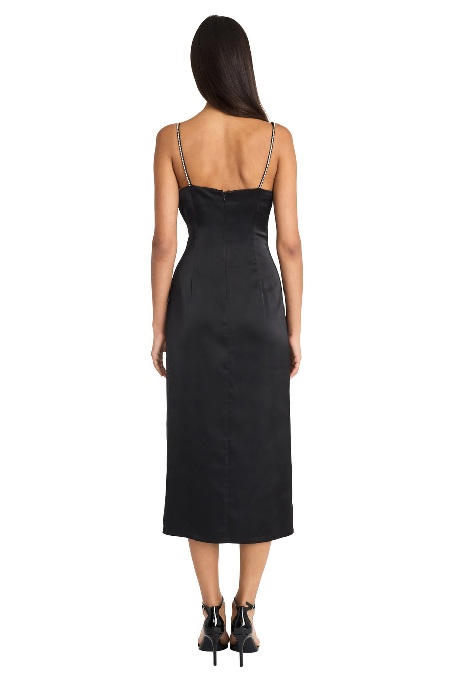 Midi Wrap Dress with Rhinestone at Strap Rifle Green / Standard / 2 Midi Wrap Dress with Rhinestone at Strap Rifle Green / Standard / 2