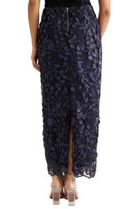 Marigold Textured 3D Embroidered A-Line Skirt