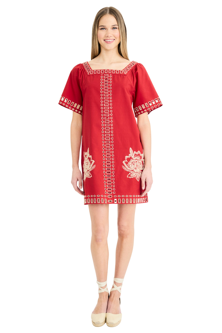 Jaxton Embroided Square Neck Mini