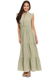 Nevis Sleeveless Maxi in Micro Check