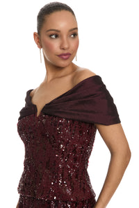 Alanza Off-Shoulder Sequin Top