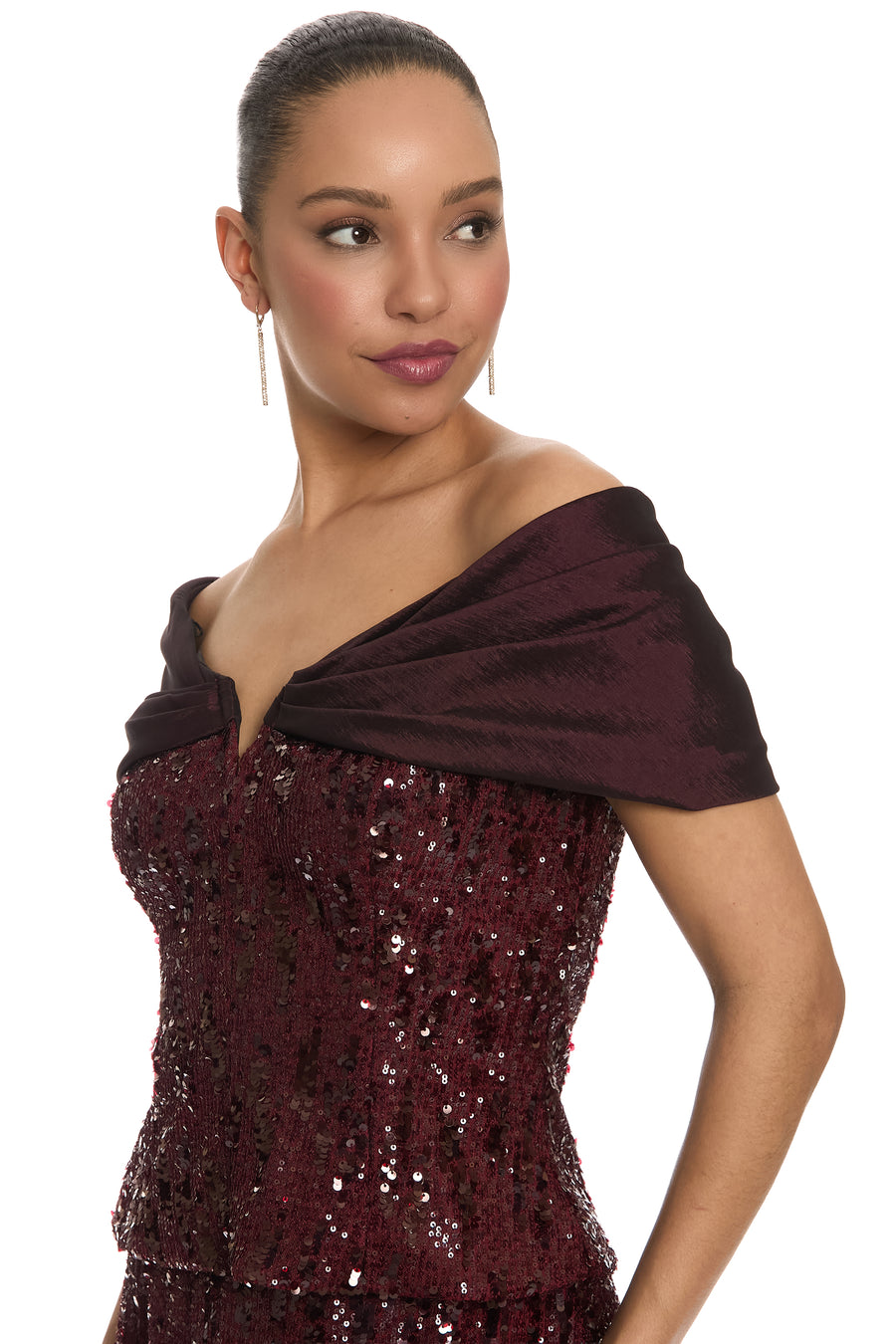 Alanza Off-Shoulder Sequin Top