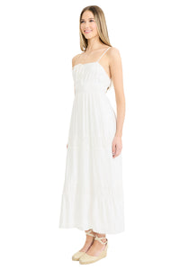 Graham Sleeveless Tiered Midi with Neck Tie