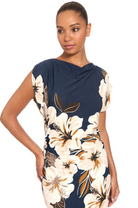 Margeaux Cowl Midi in Maximalist Floral
