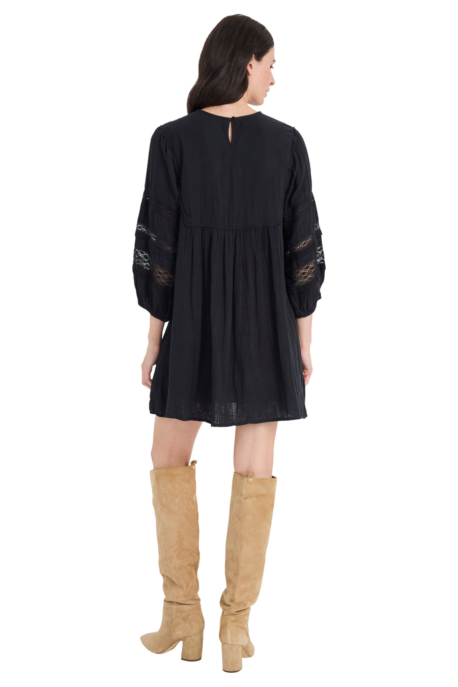 Michael Tunic Dress with Embroidered Yoke