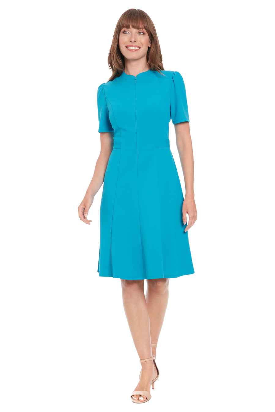 Collar stand Zipper Front Fit and Flare Maggy London Collar stand Zipper Front Fit and Flare Maggy London