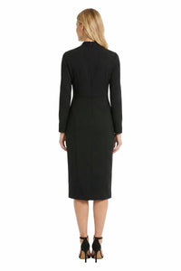 Livie Twist-Neck Keyhole Sheath Dress
