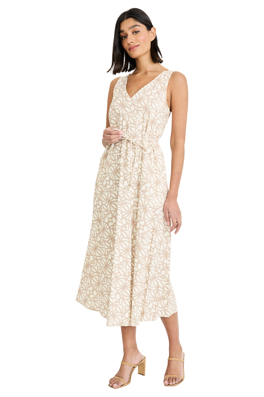 Porsha Linen Sleeveless Tie Sash Midi