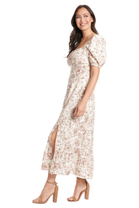 Kristin Short Sleeve in Floral Toile Linen