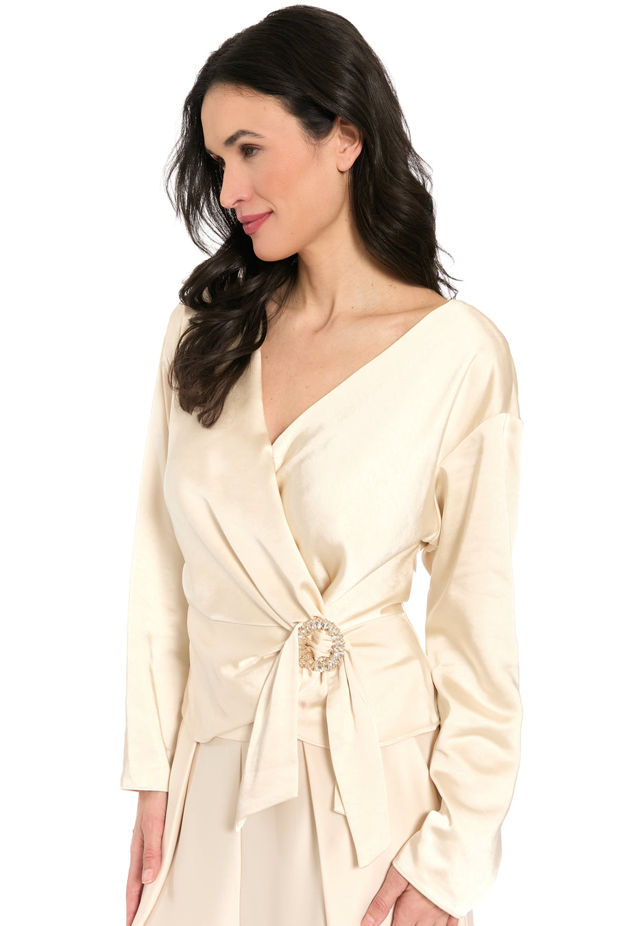 Elms Long Sleeve Wrap Top WHITECAP GRAY / Standard / xl Elms Long Sleeve Wrap Top WHITECAP GRAY / Standard / xl