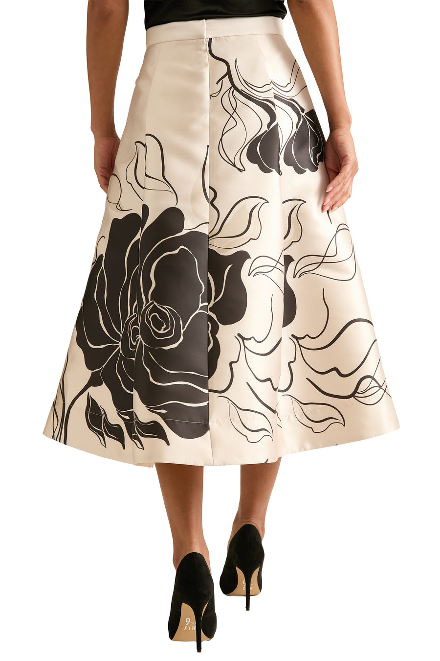 Gramercy Pleated High Low Skirt in Floral Eclipse
