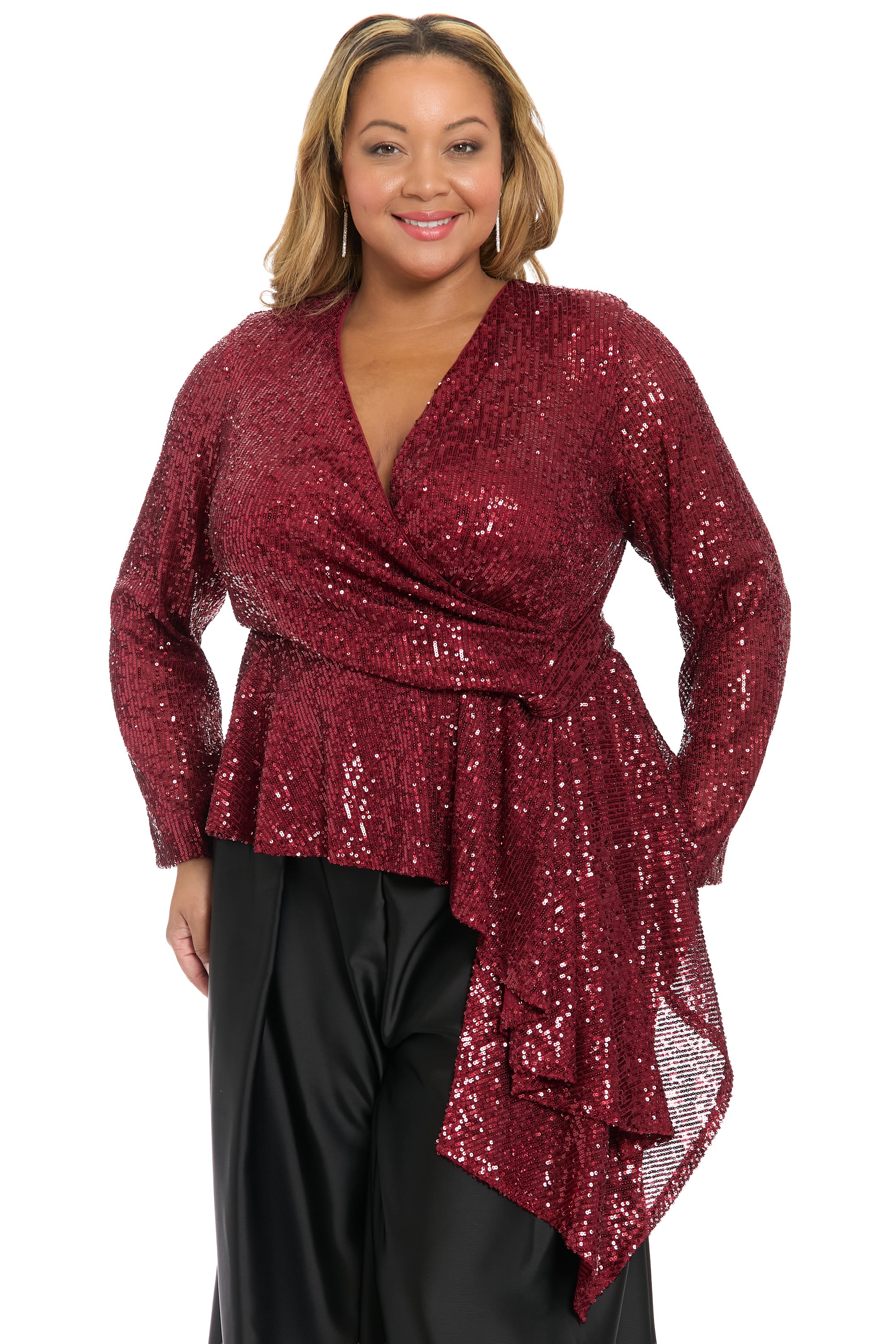 Tribeca Long Sleeve Peplum Top Sheath | Muse by Maggy London
