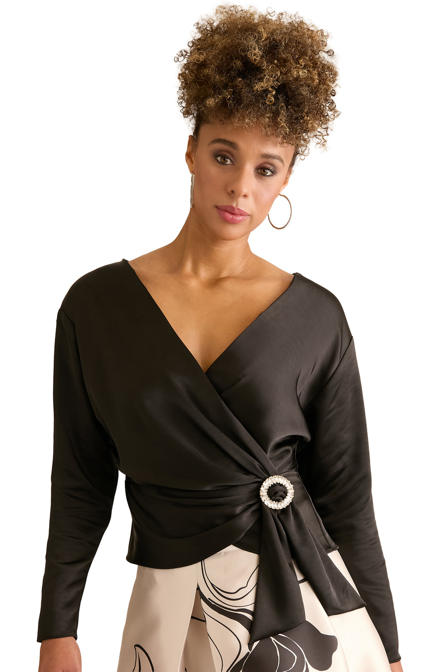 Elms Long Sleeve Wrap Top