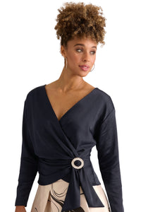 Elms Long Sleeve Wrap Top