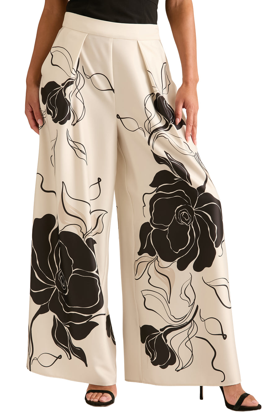 Astor Pleated Wide Leg Pant in Floral Eclipse