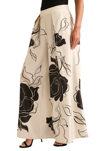 Astor Pleated Wide Leg Pant in Floral Eclipse