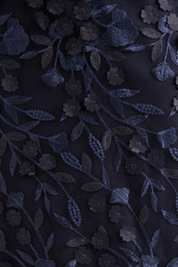 Marigold Textured 3D Embroidered Puff Sleeve Maxi
