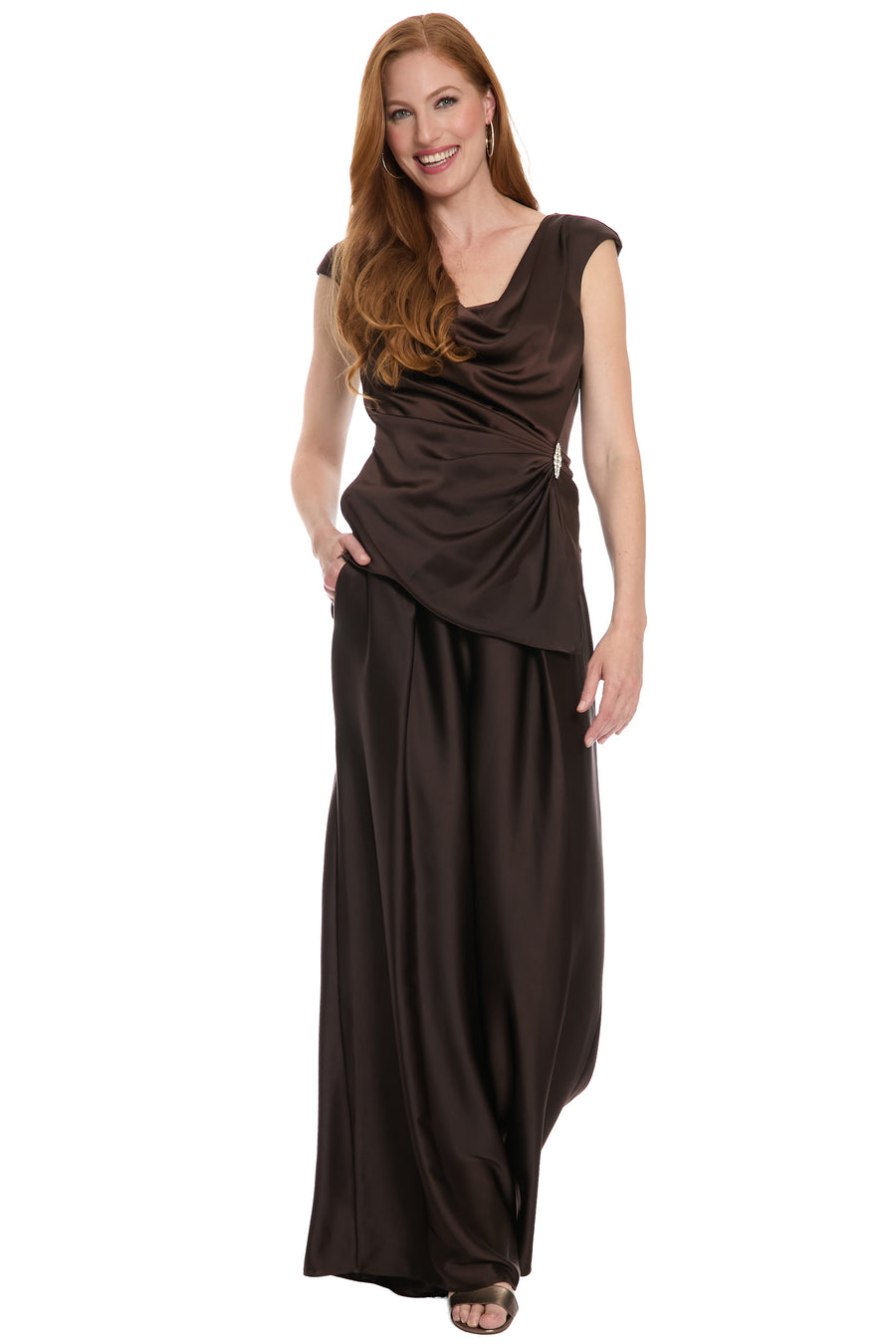 Sienna Cowl Neck Satin Top