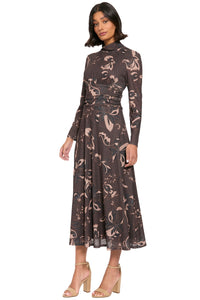 Vanica Mock Neck Ruched Dress