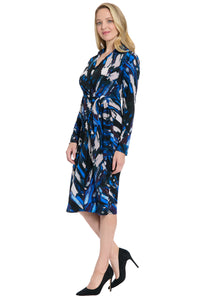 Rhea Sheath Criss-Cross Collared Midi Dress