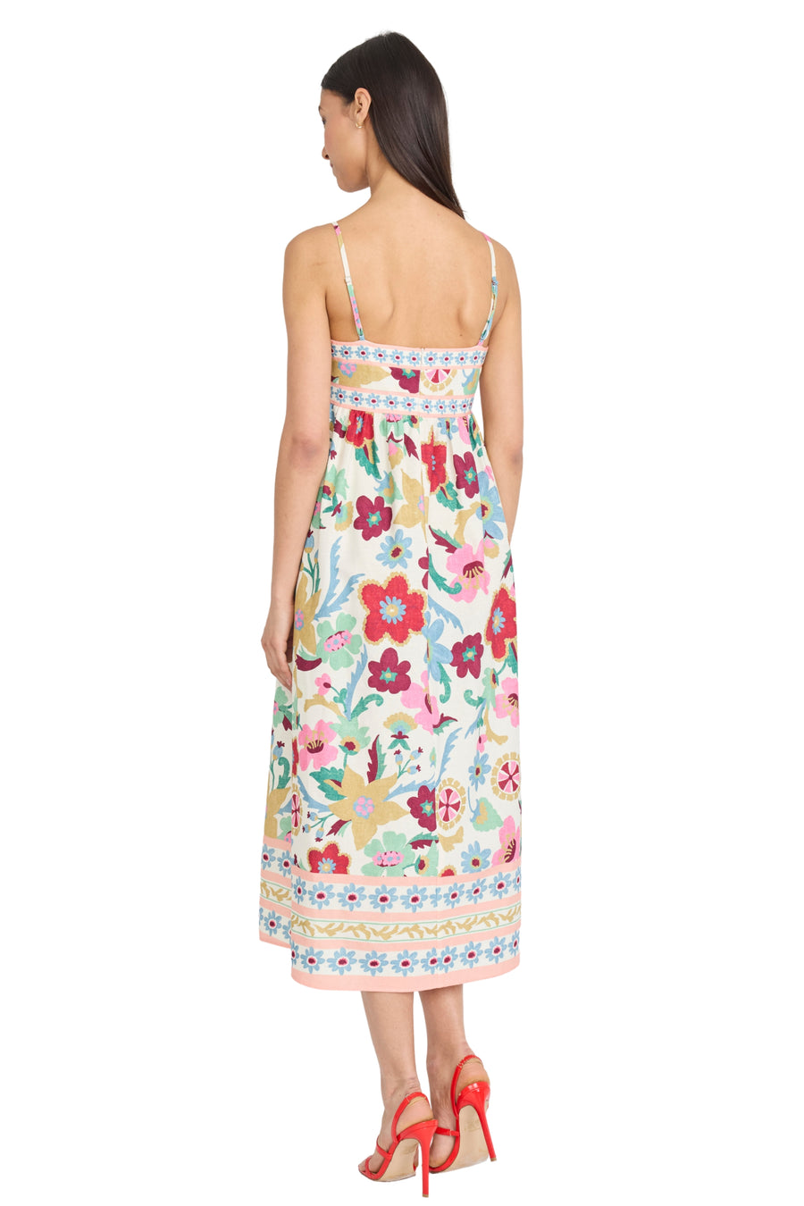 Lionel Linen Spaghetti Strap Midi