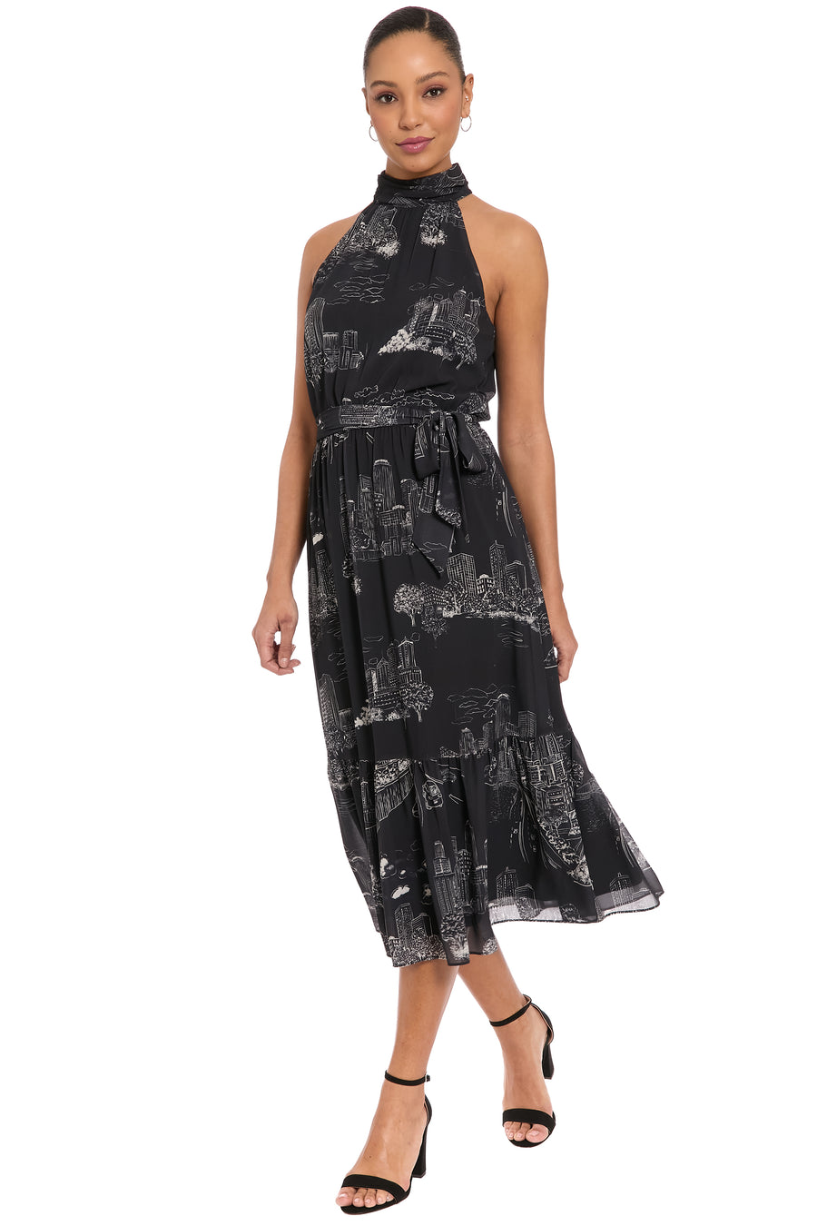 London Times Women's Tie Waist Halter Dress - Black - Casual dresses London Times Women's Tie Waist Halter Dress - Black - Casual dresses