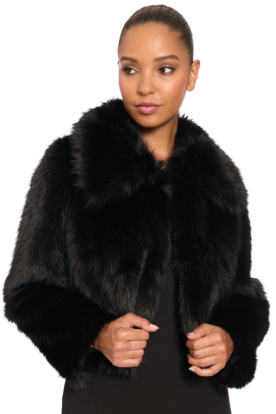 Cardi Faux Fur Long Sleeve Coat