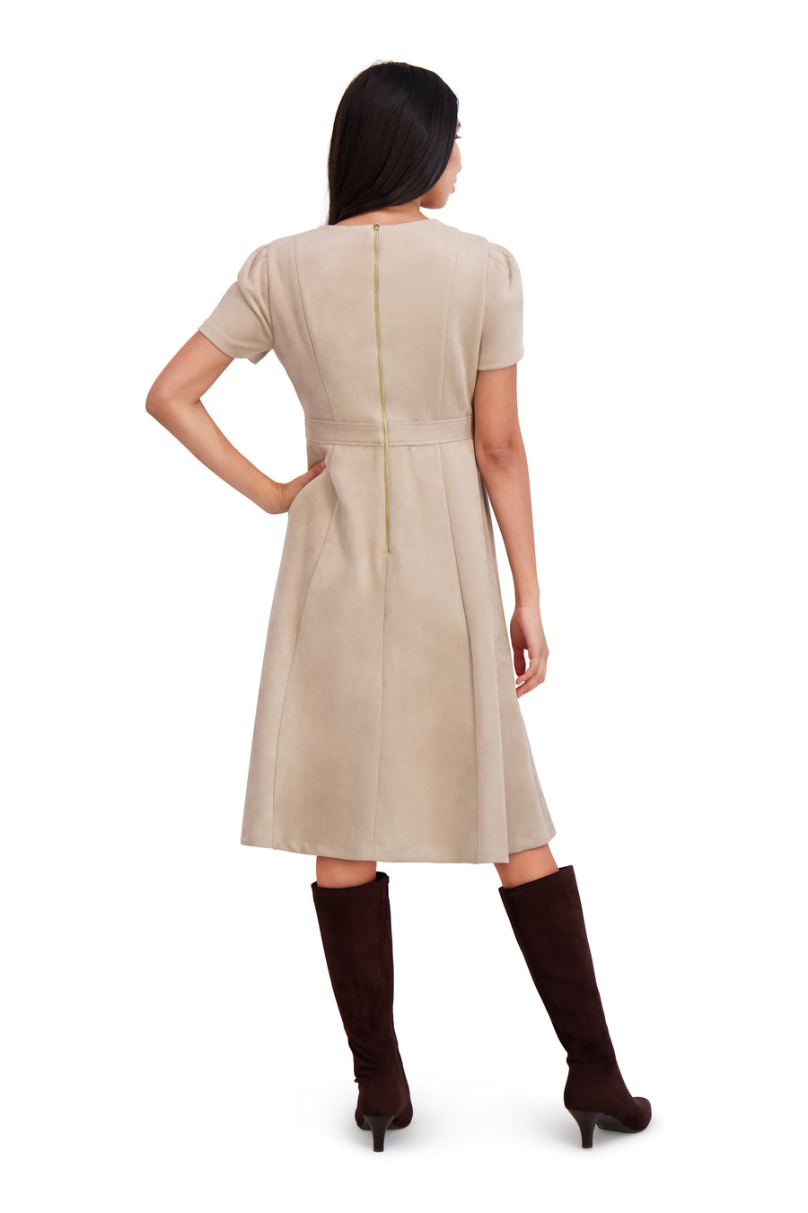 Quill with Short Sleeves in Suede