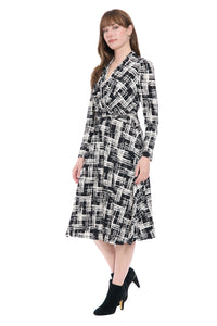 Annabella Long Sleeve V-Neck Dress