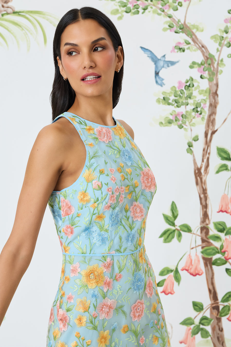 Constance Midi Sheath Dress in Bouquet Embroidery Constance Midi Sheath Dress in Bouquet Embroidery