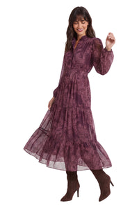 Lettie Ruffle Neck Tiered Maxi
