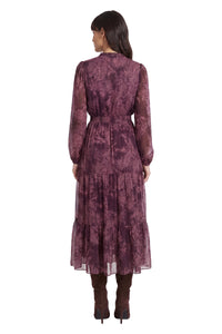 Lettie Ruffle Neck Tiered Maxi