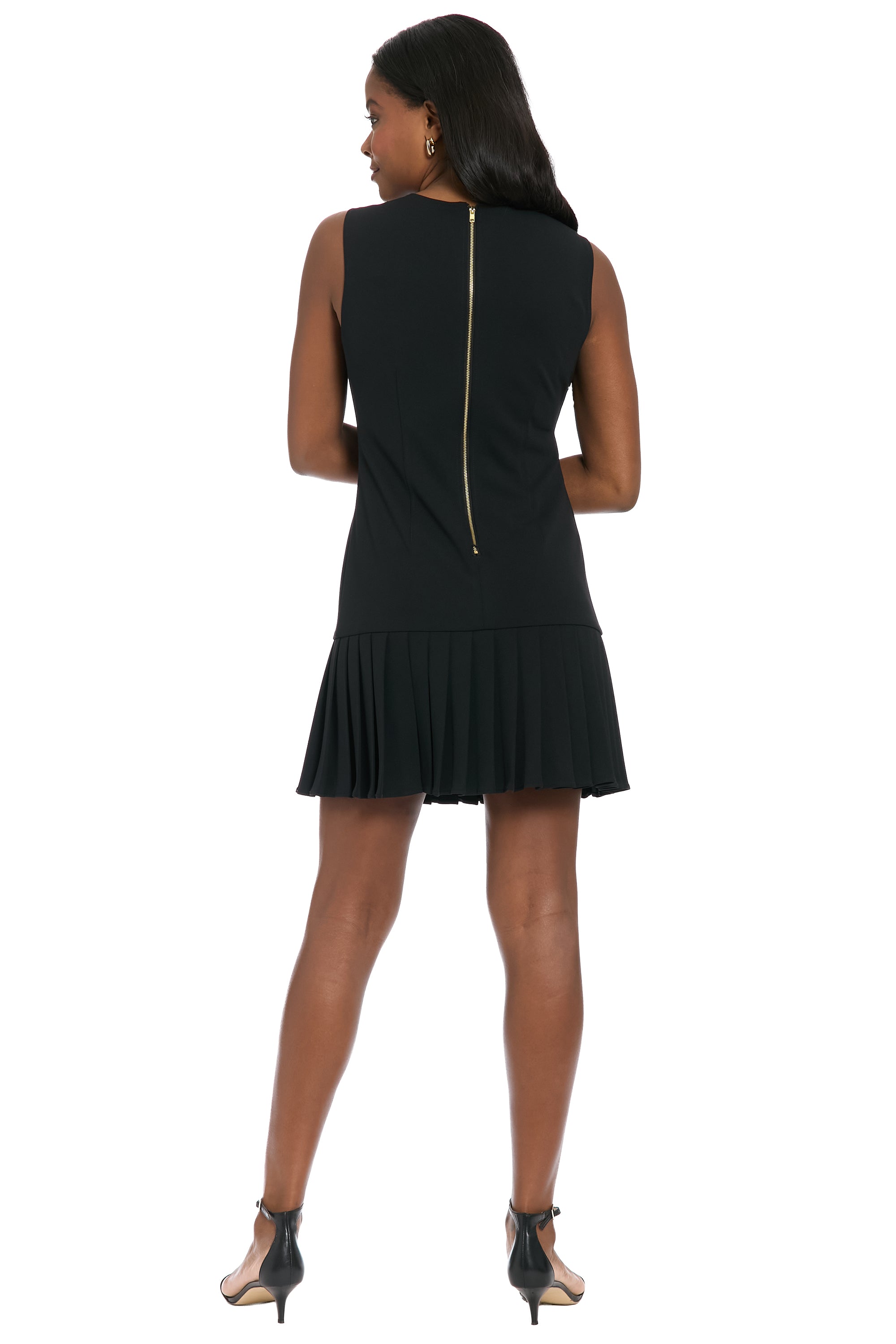 Nani Pleated Dress Shift Sleeveless Mini | London Times – Maggy London