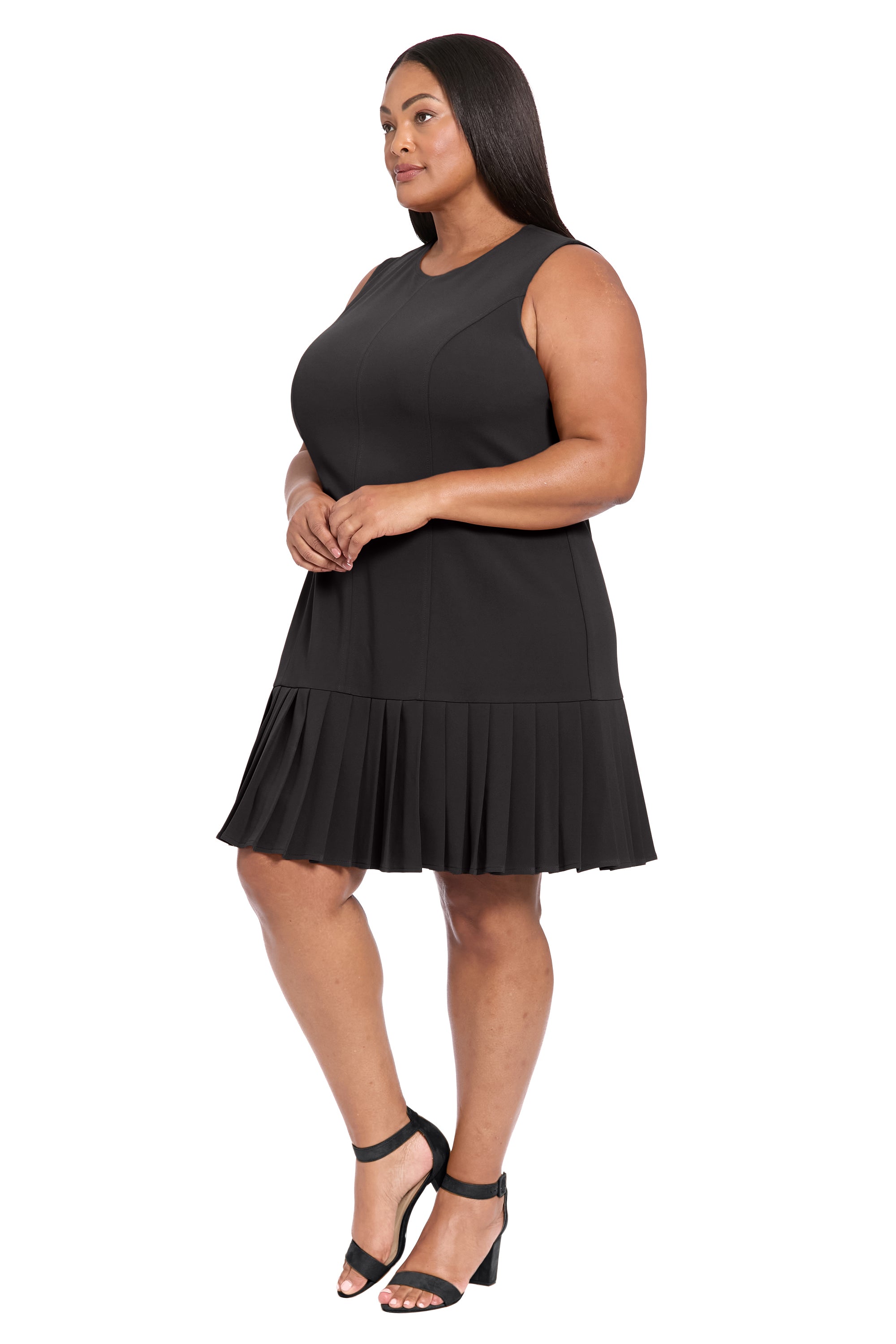 Nani Pleated Dress Shift Sleeveless Mini | London Times – Maggy London