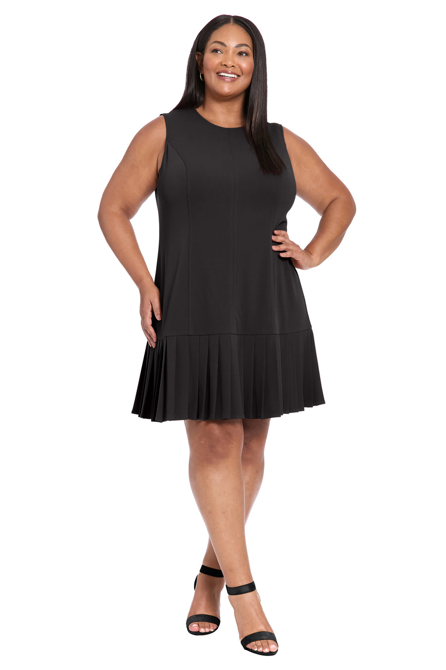 London Times Women's Sleeveless Drop Waist Pleated Dress - Brown - Mini dresses London Times Women's Sleeveless Drop Waist Pleated Dress - Brown - Mini dresses