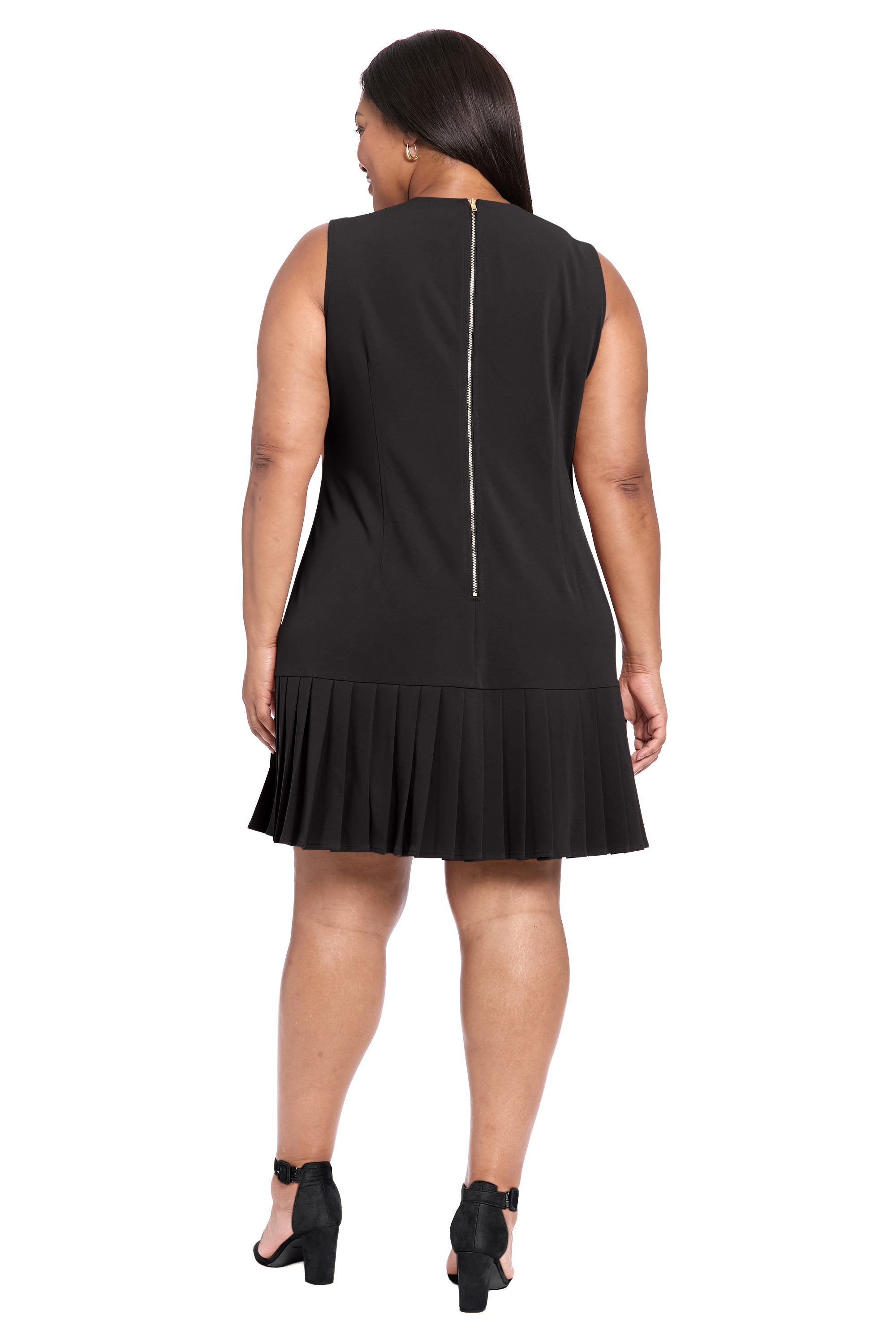 Nani Pleated Dress Shift Sleeveless Mini | London Times – Maggy London