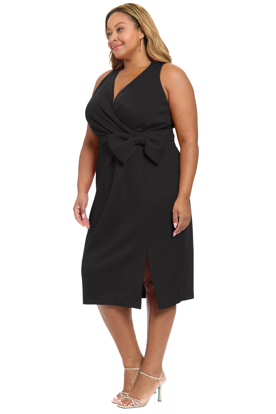 Isadora Wrap Style Midi Dress A-Line Sleeveless Isadora Wrap Style Midi Dress A-Line Sleeveless