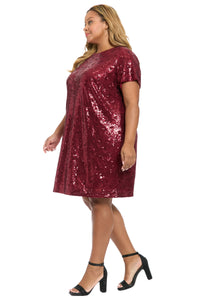 Amada T-Shirt Dress in Geo Sequin