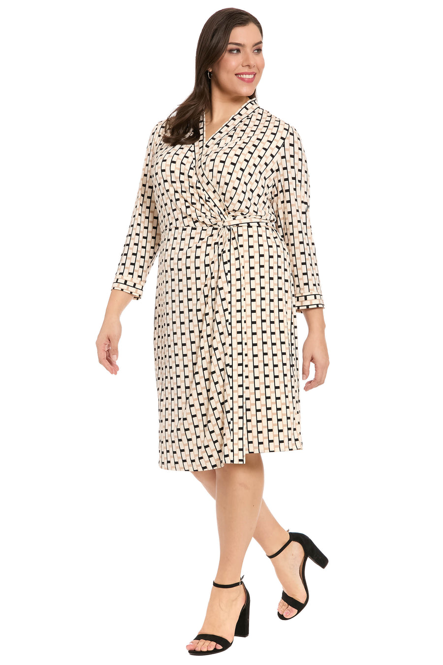 Rosaline 3/4 Sleeve Dress in Stretch Jersey