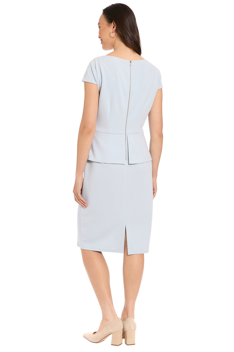 Nadya Cap Sleeve Peplum Sheath in Scuba Crepe | London Times Maggy London Nadya Cap Sleeve Peplum Sheath in Scuba Crepe | London Times Maggy London
