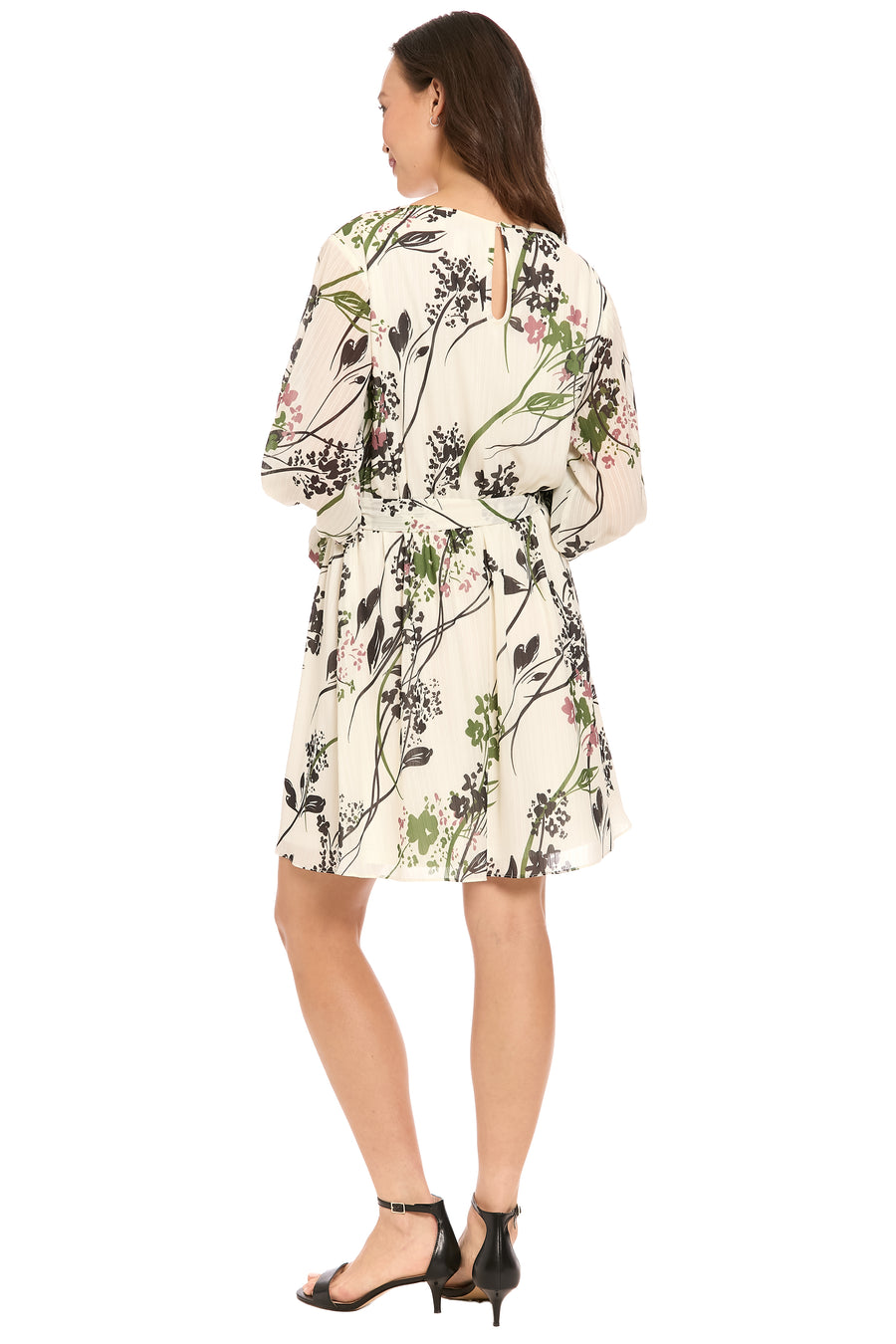 Alana Long Bishop Sleeve Keyhole Dress