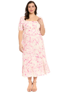Kristin Puff Sleeve Midi in Willow Whispers