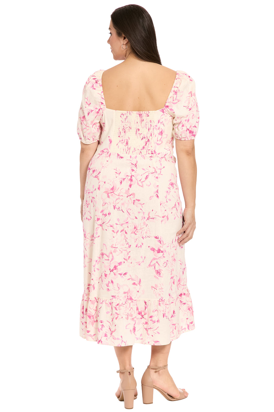 Kristin Puff Sleeve Midi in Willow Whispers