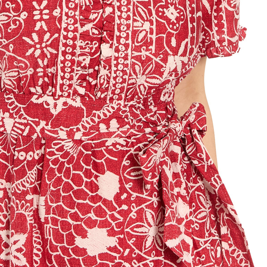 maggy london red lace dress Sleeveless Embroidered Eyelet Midi Dress (Women)