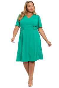 Quill V-Neck Side Tab Dress in Limited Edition