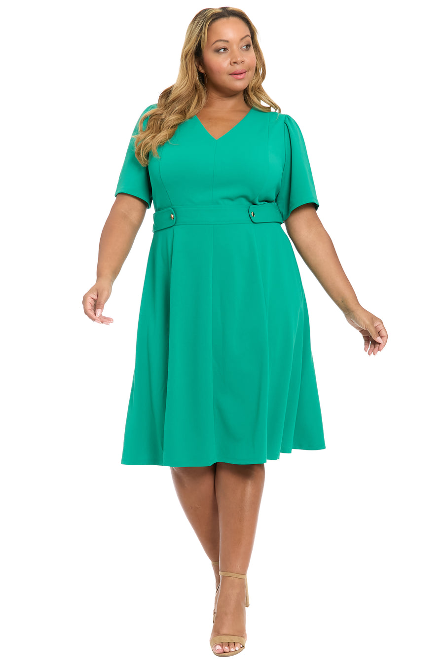 Quill V-Neck Side Tab Dress in Limited Edition